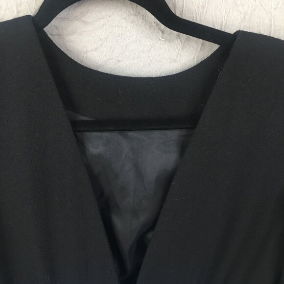 Vintage Lawrence Dress Womens 4 Blue Black Ruched Event Neiman Marcus Cocktail - Picture 7 of 16